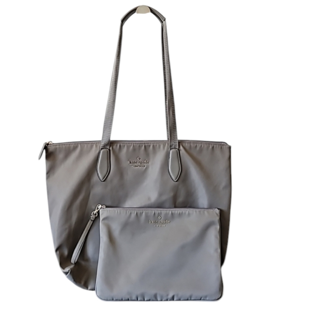kate spade tote bag and pouch, taupe color
